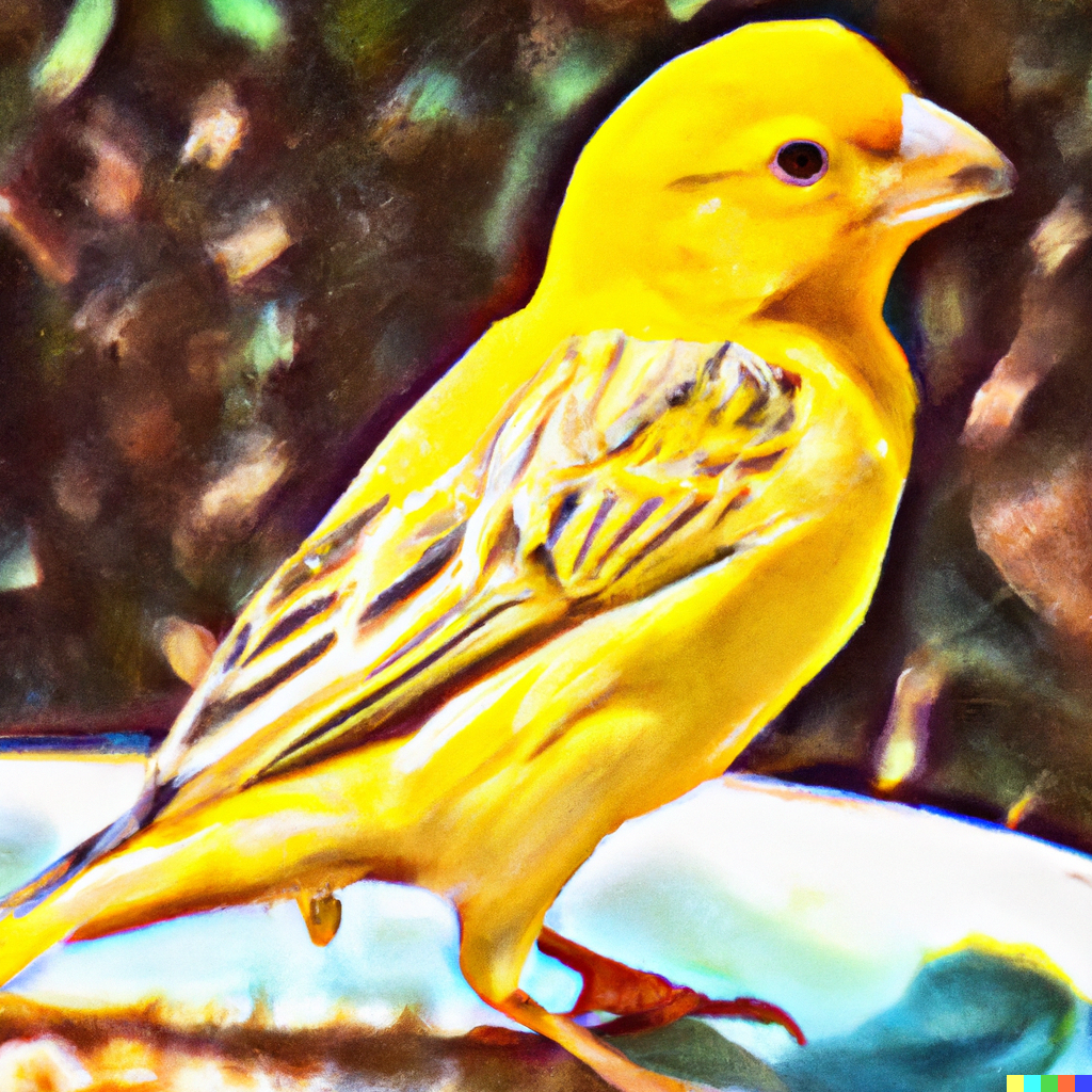 Larry the Bright and Bold Canary: Generated by OpenAI's Dall-E2